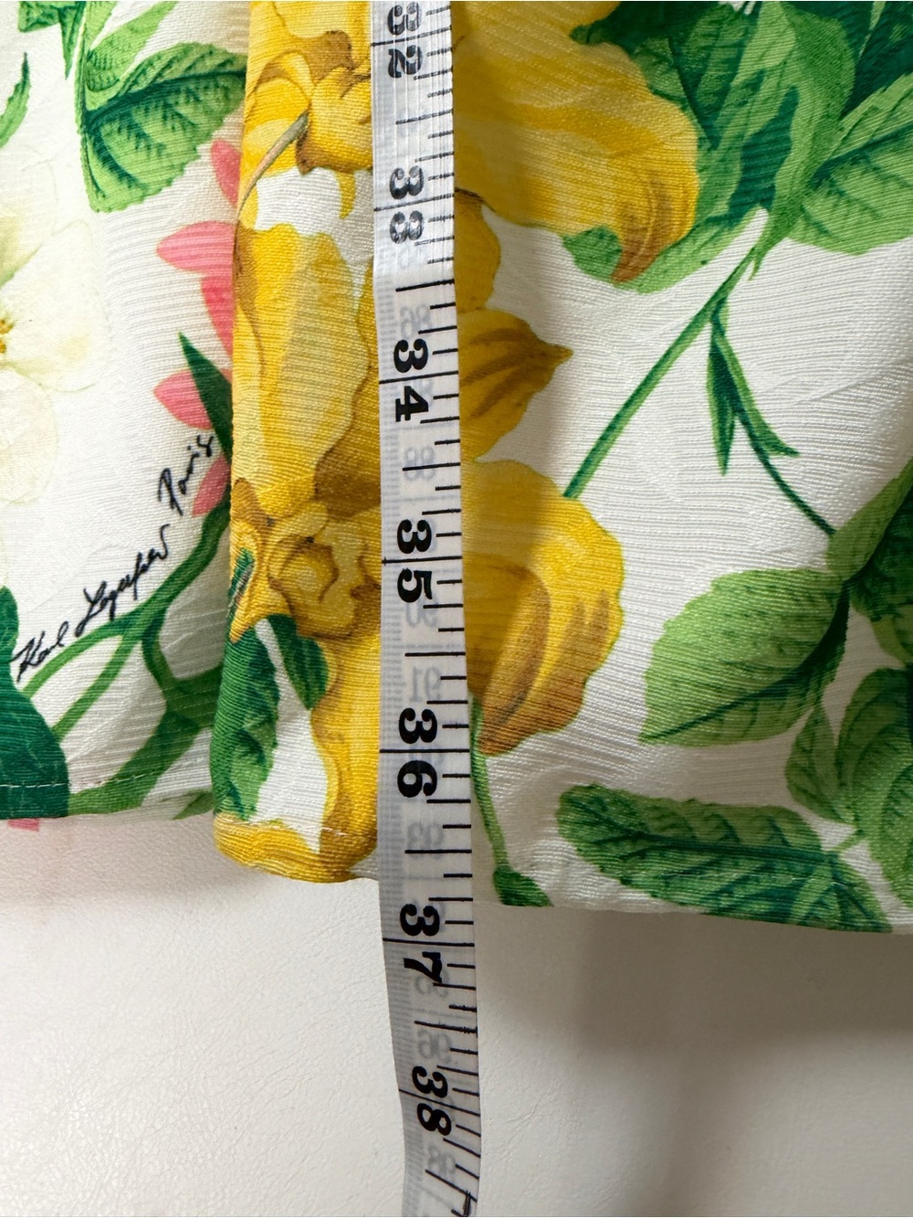 Karl Lagerfeld Women's Floral Halter Dress in White, Yellow, Pink, Green Size 14 - Picture 14 of 14